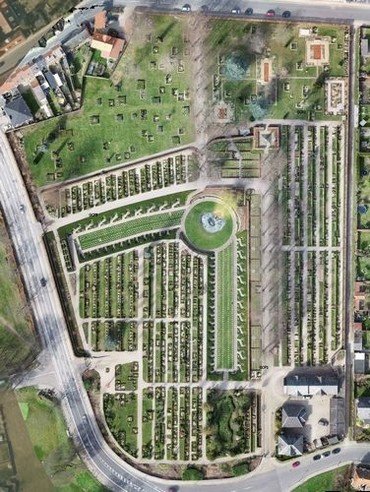 Nyborg Kirkegård Dronefoto