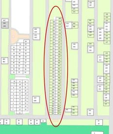 Kort over kirkegården, udsnit